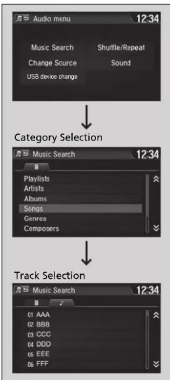 Honda Jazz (2020) - How to Select a Song from the Music Search List - 1