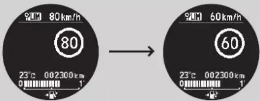 9LM 80km/h 80 23°C 002300km 0 1' → 9LM 60km/h 60 23°C 002300km 0 1'