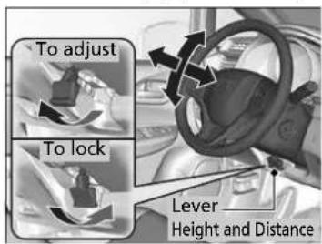 To adjust To lock Lever Height and Distance