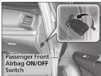 Passenger Front Airbag ON/OFF Switch
