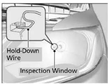 Hold-Down Wire Inspection Window