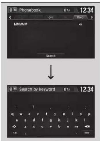 Phonebook GHI MNO MMMMM Search Search by keyword 12:34
