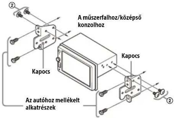 A műszerfalhoz/középső konzolhoz Kapocs Az autóhoz mellékelt alkatrészek Kapocs ② ②