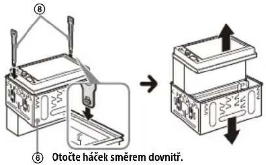 ⑧ ⑥ Otočte háček směrem dovnitr.