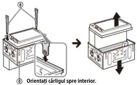 ⑧ ⑥ Orientați cârligul spre interior.