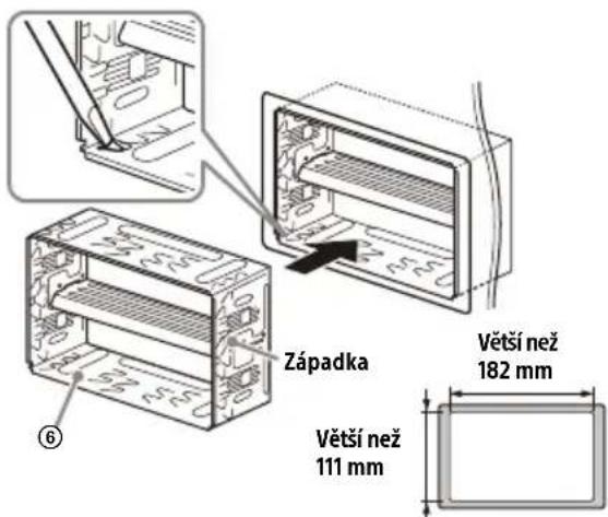 Západka Větší než 182 mm Větší než 111 mm ⑥