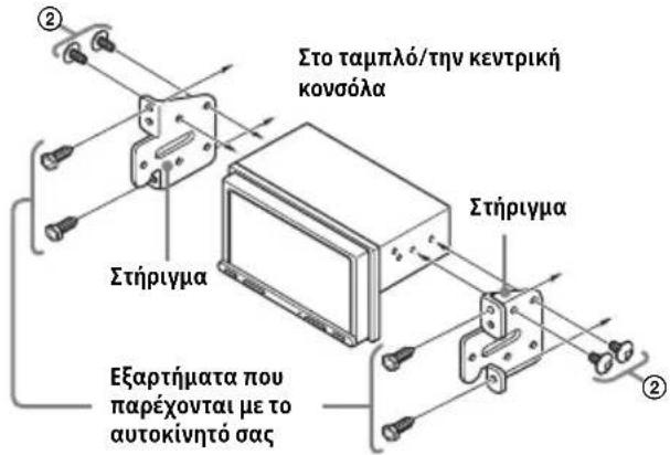 Στο ταμπλό/την κεντρική κονσόλα Στήριγμα Εξαρτήματα που παρέχονται με το αυτοκίνητό σας