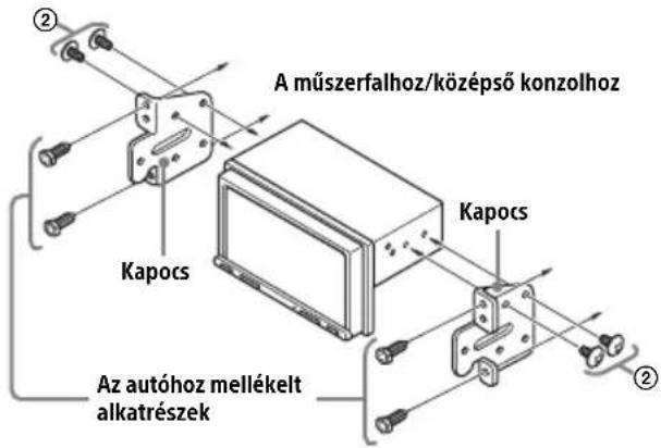 A műszerfalhoz/középső konzolhoz Kapocs Az autóhoz mellékelt alkatrészek Kapocs