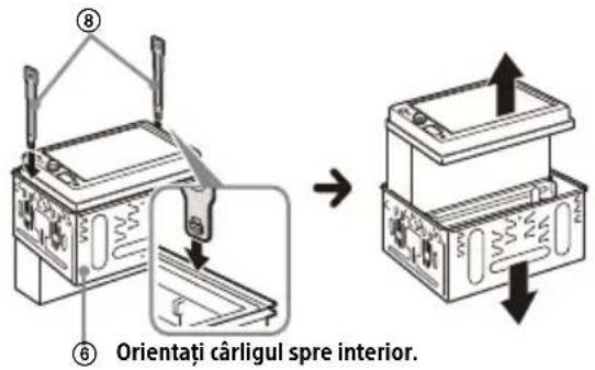 ⑧ ⑥ Orientați cârligul spre interior.