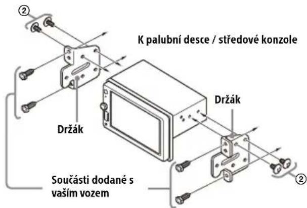 K palubní desce / středové konzole Držák Součásti dodané s vaším vozem Držák ② ②