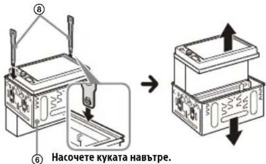 ⑧ ⑥ Насочете куката навътре.