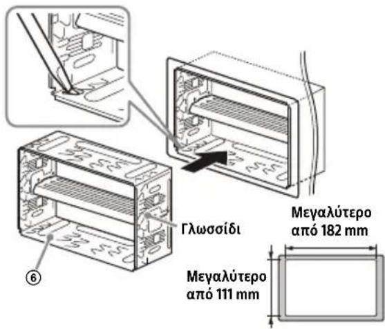 Γλωσσίδι Μεγαλύτερο από 182 mm Μεγαλύτερο από 111 mm ⑥