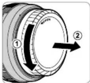 Diagram of a mechanical component with labeled parts and directional arrow indicating rotation or movement