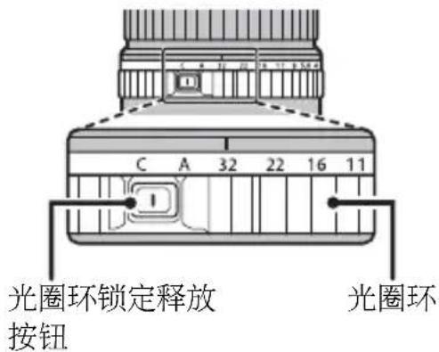 C A 32 22 16 11 光圈环锁定释放 按钮 光圈环