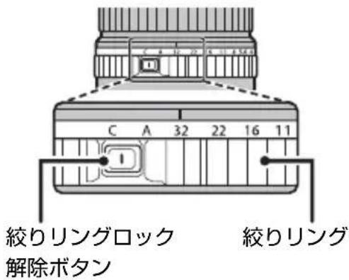 C A 32 22 16 11 絞りリングロック 絞りリング 解除ボタン