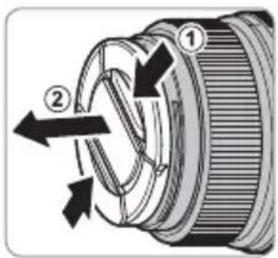 FUJIFILM GF63mmF2.8 R WR - Abnehmen der Objektivdeckel - 1