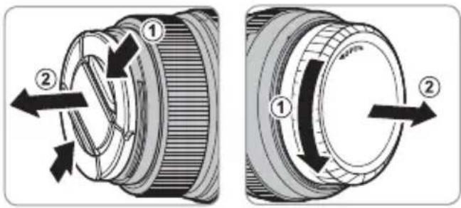 FUJIFILM GF63mmF2.8 R WR - Rimozione dei tappi copri ottica - 1