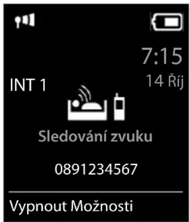 7:15 INT 1 14 Ríj Sledování zvuku 0891234567 Vypnout Možnosti