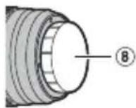 Technical diagram showing mechanical assembly with numbered components and directional arrows indicating motion or flow.