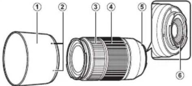 Technical diagram of a mechanical component with numbered parts, showing exploded and assembled views.
