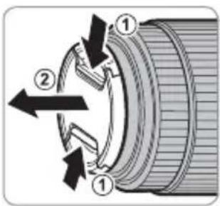 FUJIFILM GF100-200mmF5.6 R LM OIS WR - Abnehmen der Objektivdeckel - 1