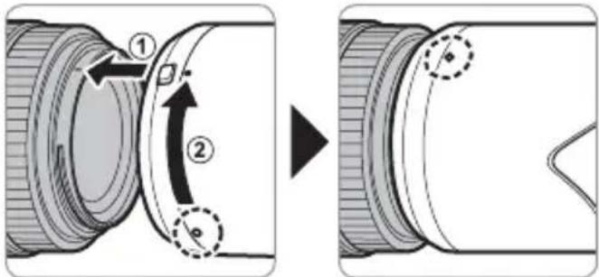 FUJIFILM GF100-200mmF5.6 R LM OIS WR - Anbringen der Sonnenblende - 1