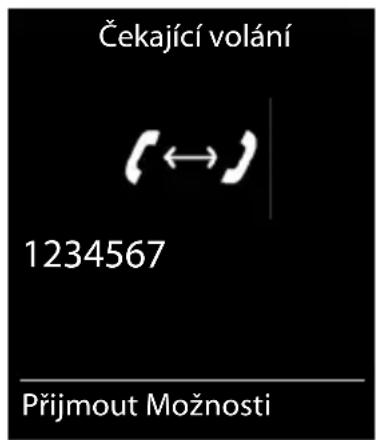 Čekající volání 1234567 Přijmout Možnosti