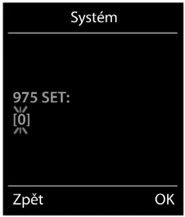 Systém 975 SET: [0] Zpět OK