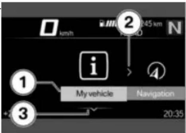 km/h 245 km N i My vehicle Navigation 1 3 20:35