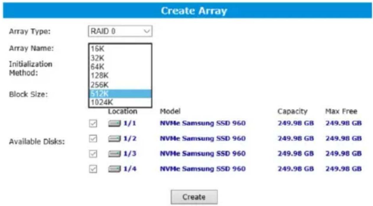 Highpoint SSD7101A-1 - To create a new RAID disk: - 2