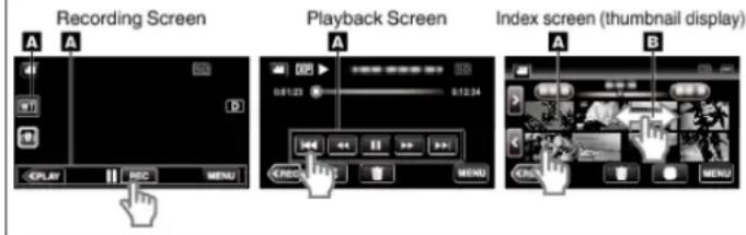 JVC Everio GZ-RX515 - Using the Touch Screen - 1