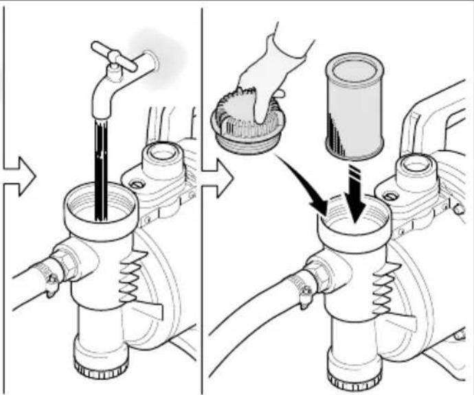 Diagram illustrating a mechanical assembly process with labeled parts and directional arrows indicating movement or assembly.
