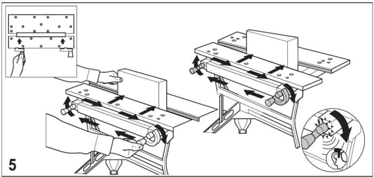 Technical diagram illustrating a machine tool operation with labeled steps and directional arrows indicating motion or movement.