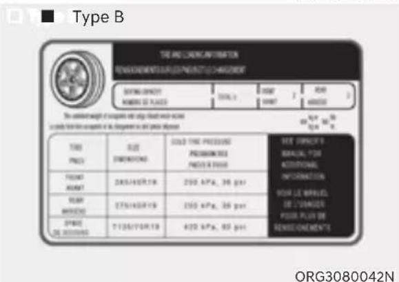 Genesis G80 (2021) - The Loading Information Label - 2