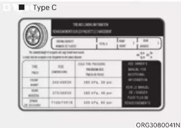 Genesis G80 (2021) - The Loading Information Label - 3