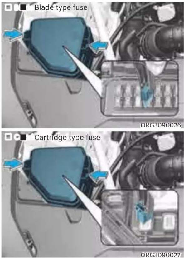 Genesis G80 (2021) - Engine Compartment Panel Fuse Replacement Blade fuse / Cartridge fuse - 1