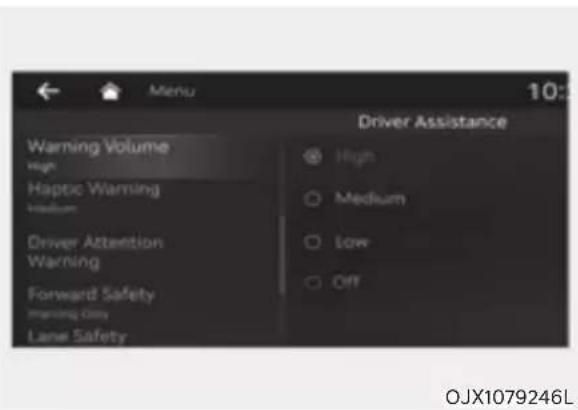 Genesis G80 (2021) - Settings functions for the system - 1