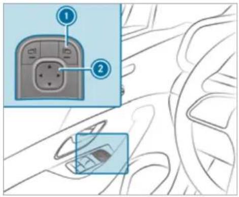 Mercedes-Benz GLS (2021) - Storing and calling up the parking position of the front-passenger outside mirror - 1