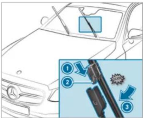 Mercedes-Benz GLS (2021) - Replacing the windscreen wiper blades (MAGIC VISION CONTROL) - 2