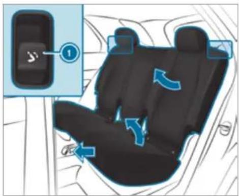Mercedes-Benz GLS (2021) - Folding the rear seat into the front position - 1