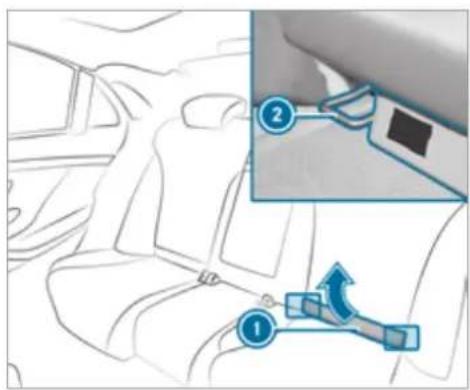 Mercedes-Benz GLS (2021) - Fitting an ISOFIX or i-Size child restraint system on the rear seat - 3