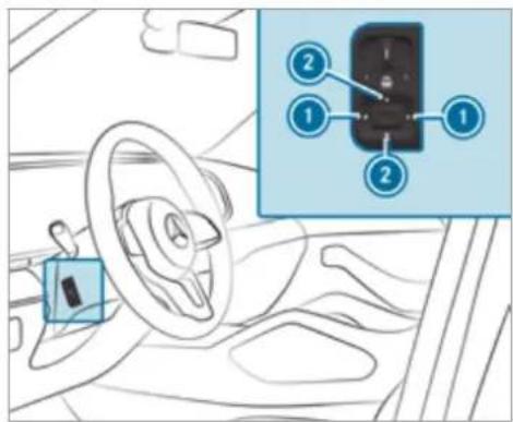 Mercedes-Benz GLS (2021) - Adjusting the steering wheel electrically - 1