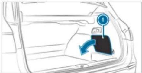 Mercedes-Benz GLS (2021) - Opening and closing the fuse box in the load compartment - 2
