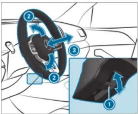 Mercedes-Benz GLS (2021) - Adjusting the steering wheel manually - 3