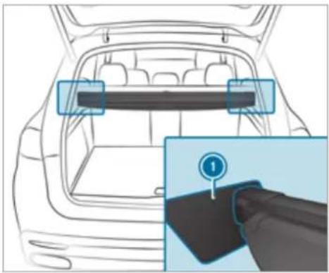 Mercedes-Benz GLS (2021) - Stowing the load compartment cover - 2