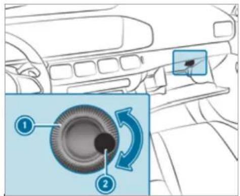 Mercedes-Benz GLS (2021) - Opening or closing the air vent in the glove box - 1