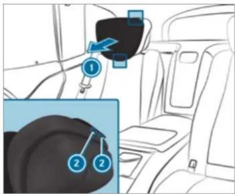 Mercedes-Benz GLS (2021) - Attaching and removing the additional cushion of the luxury head restraint in the rear compartment - 1