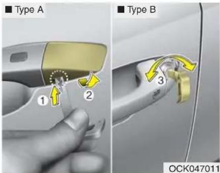 KIA Stinger (2021) - Operating door locks from outside the vehicle - 1