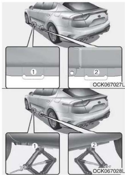 KIA Stinger (2021) - WARNING - Changing a tire - 2