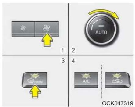 KIA Stinger (2021) - To defrost outside windshield - 1